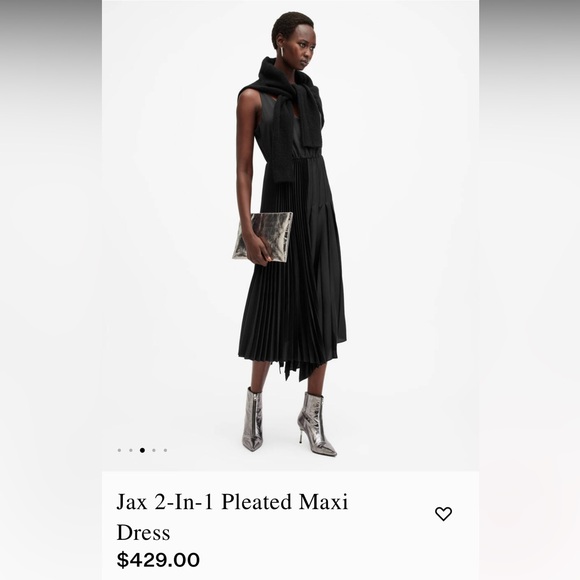 Allsaints Jax 2 in 1 pleated dress - Picture 3 of 11